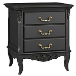 Тумба прикроватная черная из массива бука в стиле прованс Black Provence варинант исполнения - 2 | Loft Concept в Брянске