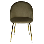Стул велюровый хаки на золотистых металлических ножках Vendramin Chair варинант исполнения - 1 | Loft Concept в Брянске