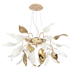 Люстра подвесная с белыми матовыми и золотыми глянцевыми листьями Wintery flovers варинант исполнения - 1 | Loft Concept в Брянске