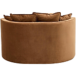 Кушетка круглая с обивкой из велюра коричневая Milky Brown Chair варинант исполнения - 4 | Loft Concept в Брянске