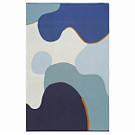 Плед из хлопка синего цвета с абстрактным принтом Elysian Flow Ocean варинант исполнения - 1 | Loft Concept в Брянске