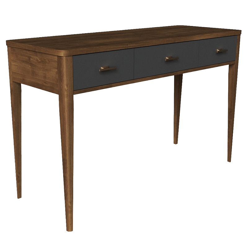 Консоль из массива бука с 3-мя ящиками Tasteful Furniture Коричневый Серый Консоль из массива бука с 3-мя ящиками Tasteful Furniture Коричневый Серый в Брянске | Loft Concept