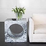 Дизайнерский журнальный стол квадратной формы с круглой нишей Guxawar варинант исполнения - 1 | Loft Concept в Брянске