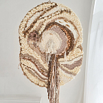 Овальный Современный Гобелен Абстракция в бежевых тонах Shallow варинант исполнения - 1 | Loft Concept в Брянске