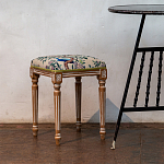 Банкетка одноместная из массива бука с цветочным принтом Beige Chinoiserie Garden Banquette варинант исполнения - 3 | Loft Concept в Брянске