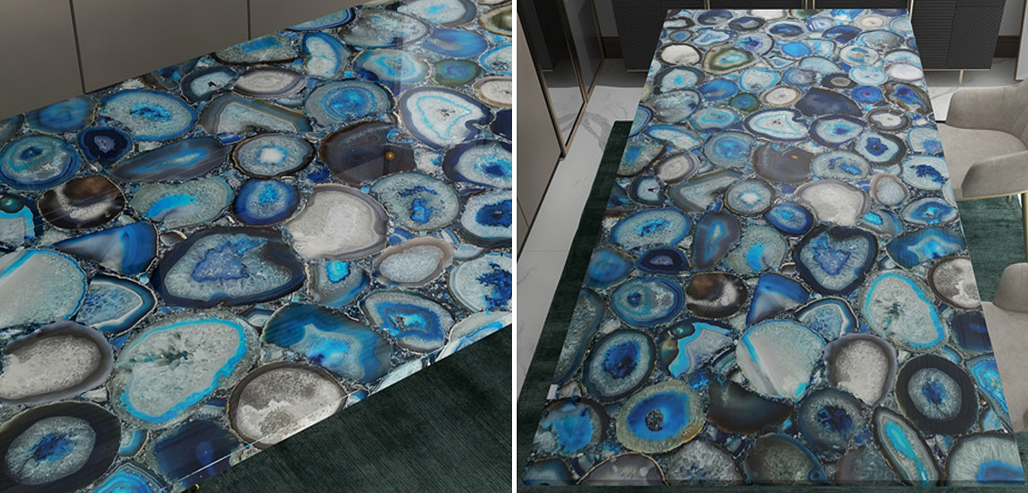 Обеденный стол Agate Design Blue Dining Table Обеденный стол Agate Design Blue Dining Table - Loft-Concept в Брянске