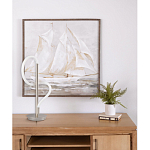 Настольная лампа белым изогнутым плафоном на круглой подставке Luke Lampco Tracer Lamp варинант исполнения - 12 | Loft Concept в Брянске