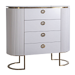 Комод белый овальный с мраморной столешницей Thoroughbass варинант исполнения - 1 | Loft Concept в Брянске