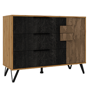 Комод с 3-мя ящиками и дверцей Stone Effect