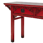 Деревянная консоль в китайском стиле с 2-мя ящиками с резным декором красная Yan Chinese Console Table варинант исполнения - 4 | Loft Concept в Брянске
