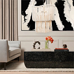 Двухъярусная люстра с подвесками из круглых деревянных бусин белая White Beads Two-tier Chandelier варинант исполнения - 2 | Loft Concept в Брянске