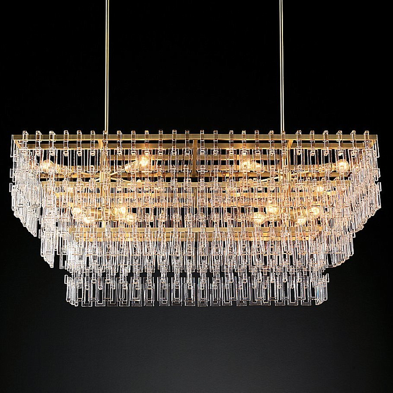 Люстра Marignan Linear Chandelier Прозрачное Стекло Золотой Люстра Marignan Linear Chandelier Прозрачное Стекло Золотой в Брянске | Loft Concept