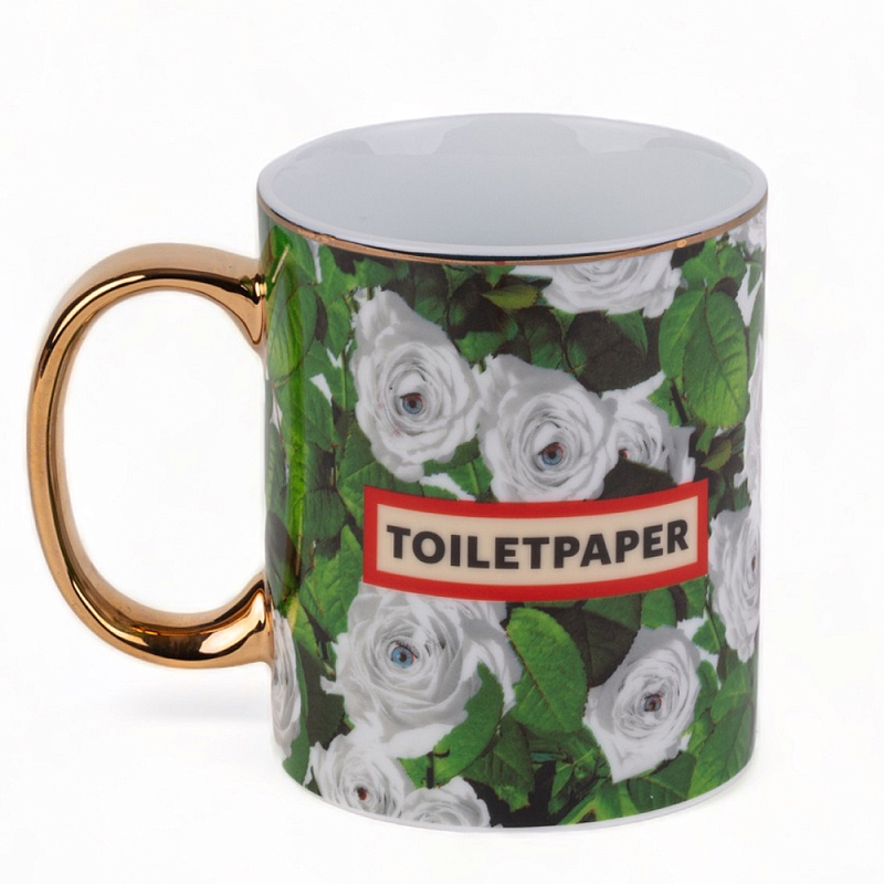 Кружка Seletti Roses Белый Золотой Зеленый Кружка Seletti Roses Белый Золотой Зеленый в Брянске | Loft Concept
