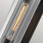 Настенный фонарь в индустриальном стиле с вытянутым цилиндрическим плафоном из прозрачного стекла и черным корпусом Hinkley варинант исполнения - 1 | Loft Concept в Брянске