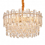 Круглая люстра с хрустальными подвесками на золотистом каркасе Gorgeous Crystal Light варинант исполнения - 3 | Loft Concept в Брянске