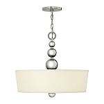 Люстра подвесная с белым тканевым цилиндрическим абажуром и декоративными шарами Hinkley варинант исполнения - 2 | Loft Concept в Брянске