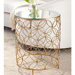 Приставной стол золотой с зеркальной столешницей Golden Symphony варинант исполнения - 2 | Loft Concept в Брянске