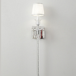 Бра с белым текстильным абажуром и хрустальными подвесками с декоративной кисточкой Lustre Reverie варинант исполнения - 6 | Loft Concept в Брянске