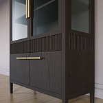 Витрина Primo со стеклянными фасадами и буфетом шпон Темный орех варинант исполнения - 7 | Loft Concept в Брянске