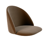 Барный стул со спинкой на 4-х деревянных ножках Коричневый Велюр Vendramin Chair  варинант исполнения - 2 | Loft Concept в Брянске