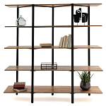 Стеллаж из массива дуба и стали Robson Rack Industrisal Metal Rust варинант исполнения - 3 | Loft Concept в Брянске