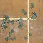 Обои ручная роспись Morning Glory Original colourway on gold metallic silk варинант исполнения - 1 | Loft Concept в Брянске