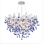Люстра с синими стеклянными подвесками в форме капель FAIRYTREE Light варинант исполнения - 5 | Loft Concept в Брянске