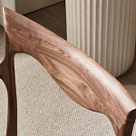 Стул деревянный с мягким сиденьем из коричневой натуральной кожи Moon Walnut Furniture варинант исполнения - 6 | Loft Concept в Брянске