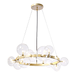 Люстра круглая подвесная с 15-ю прозрачными шарообразными плафонами из стекла Iona chandelier варинант исполнения - 1 | Loft Concept в Брянске