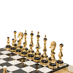 Шахматы из бронзы и натуральных камней Долерит и Мрамор с гравировкой Decorative Thematic Chess варинант исполнения - 3 | Loft Concept в Брянске