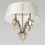 Люстра подвесная круглая с тканевым полупрозрачным абажуром и подвесками 4 лампы Gilded Elegance варинант исполнения - 4 | Loft Concept в Брянске