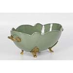 Чаша зеленого цвета из фарфора с волнообразным краем Eden Garden porcelain and bronze варинант исполнения - 1 | Loft Concept в Брянске