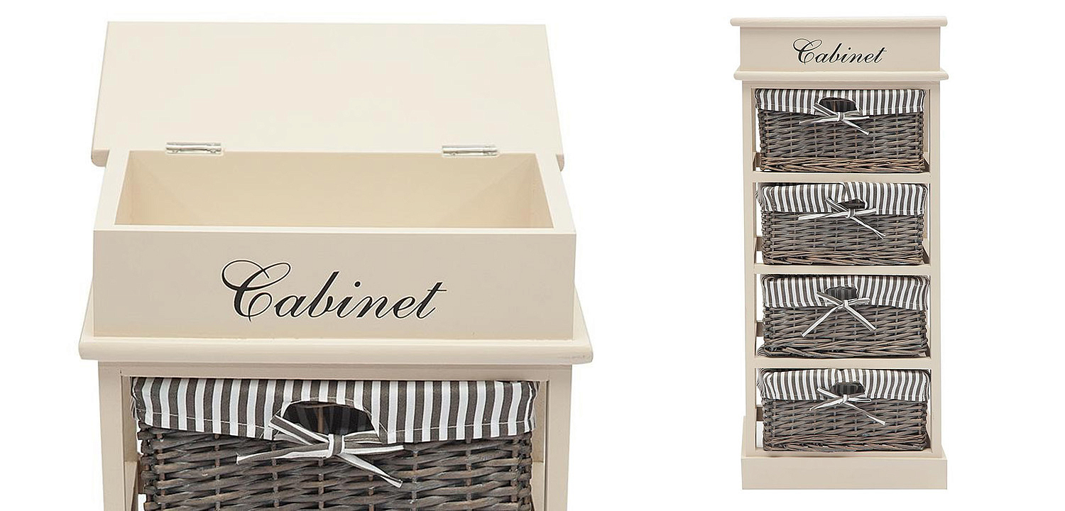 Тумба с 4 корзинами Provence Butter White 4 Boxes - Loft-Concept в Брянске