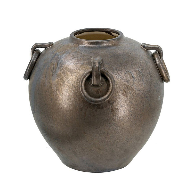 Ваза в виде старинного сосуда с кольцевыми ручками Warm Vessel Темная бронза в Брянске | Loft Concept 