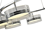 Люстра светодиодная с 8-ю прозрачными плафонами цилиндрической формы из акрила и стекла с пультом для регулировки света Glass Lamp Chromium варинант исполнения - 1 | Loft Concept в Брянске