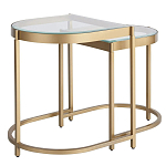 Комплект из 2-х приставных столиков на металлическом основании цвета латунь Ambassador варинант исполнения - 1 | Loft Concept в Брянске