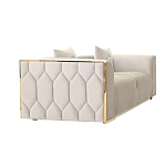 Диван двухместный  бежевый с золотым каркасом Bertrude варинант исполнения - 1 | Loft Concept в Брянске