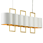 Люстра прямоугольная с белыми цилиндрическими абажурами White Ribbon варинант исполнения - 6 | Loft Concept в Брянске