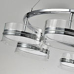 Люстра светодиодная с 8-ю прозрачными плафонами цилиндрической формы из акрила и стекла с пультом для регулировки света Glass Lamp Chromium варинант исполнения - 3 | Loft Concept в Брянске