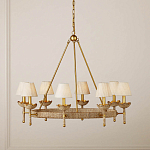 Люстра из кованого железа с отделкой плетеной веревкой и сусальным золотом Parisian Style варинант исполнения - 4 | Loft Concept в Брянске