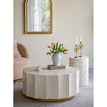 Стол кофейный с отделкой раковинами устриц Coastal Charm варинант исполнения - 4 | Loft Concept в Брянске