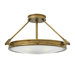 Потолочный светильник цвета латунь с плоским круглым плафоном Hinkley варинант исполнения - 1 | Loft Concept в Брянске