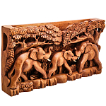 Панно из дерева слоны Panel With Animals варинант исполнения - 2 | Loft Concept в Брянске