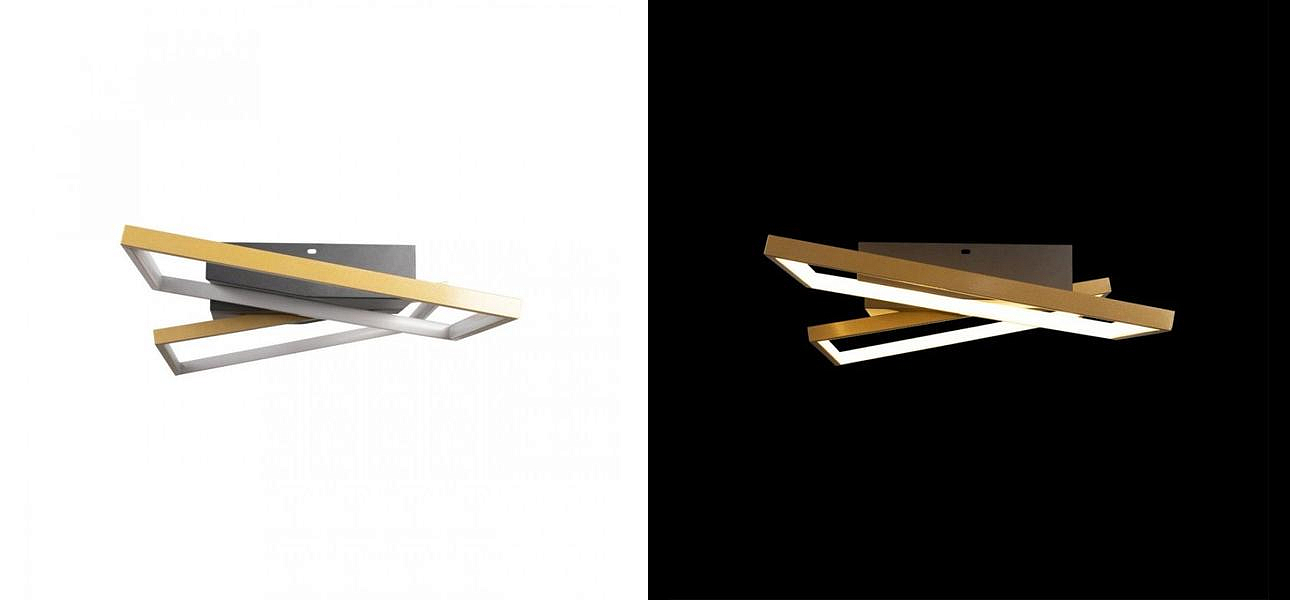 Потолочный светильник Black square and rectangle Gold Потолочный светильник Black square and rectangle Gold - Loft-Concept в Брянске