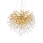 Люстра подвесная с прозрачными стеклянными подвесками в форме капель Диаметр 60 см Droplet Chandelier варинант исполнения - 8 | Loft Concept в Брянске