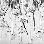 Люстра подвесная с прозрачными стеклянными подвесками в форме капель Диаметр 80 см Droplet Chandelier варинант исполнения - 9 | Loft Concept в Брянске