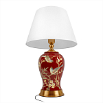 Настольная лампа бордовая с изображением птиц Slip Away варинант исполнения - 3 | Loft Concept в Брянске