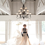 Люстра бронзового цвета с бежевыми абажурами из органзы в классическом стиле Hinkley варинант исполнения - 3 | Loft Concept в Брянске