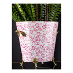 Кашпо из белого фарфора с розовым цветочным орнаментом Eden Garden варинант исполнения - 5 | Loft Concept в Брянске