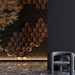 Гипсовая 3D панель с принтографией PM-41 варинант исполнения - 5 | Loft Concept в Брянске